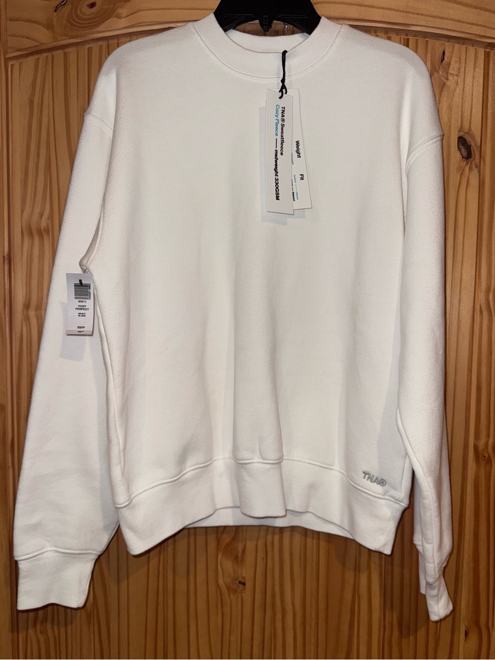 Aritzia TNA Cozy Perfect Crewneck Sweatshirt White
